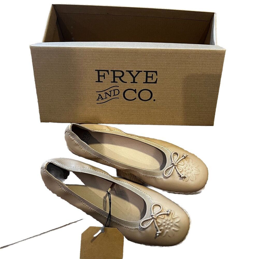 Frye And Co Willow Ballet Flat Cafe Faux Leather Espadrille Slip On‎ Womens 7.5M